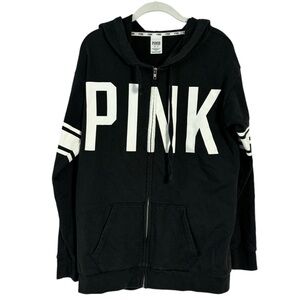 Victoria’s Secret PINK Black and White Zip Hoodie Jacket Y2K Size XS